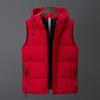 Men's Winter Washed Cotton Vest Large Size Slim Fit Hooded Vest Youth Three Stripes Versatile Sleeveless Jacket