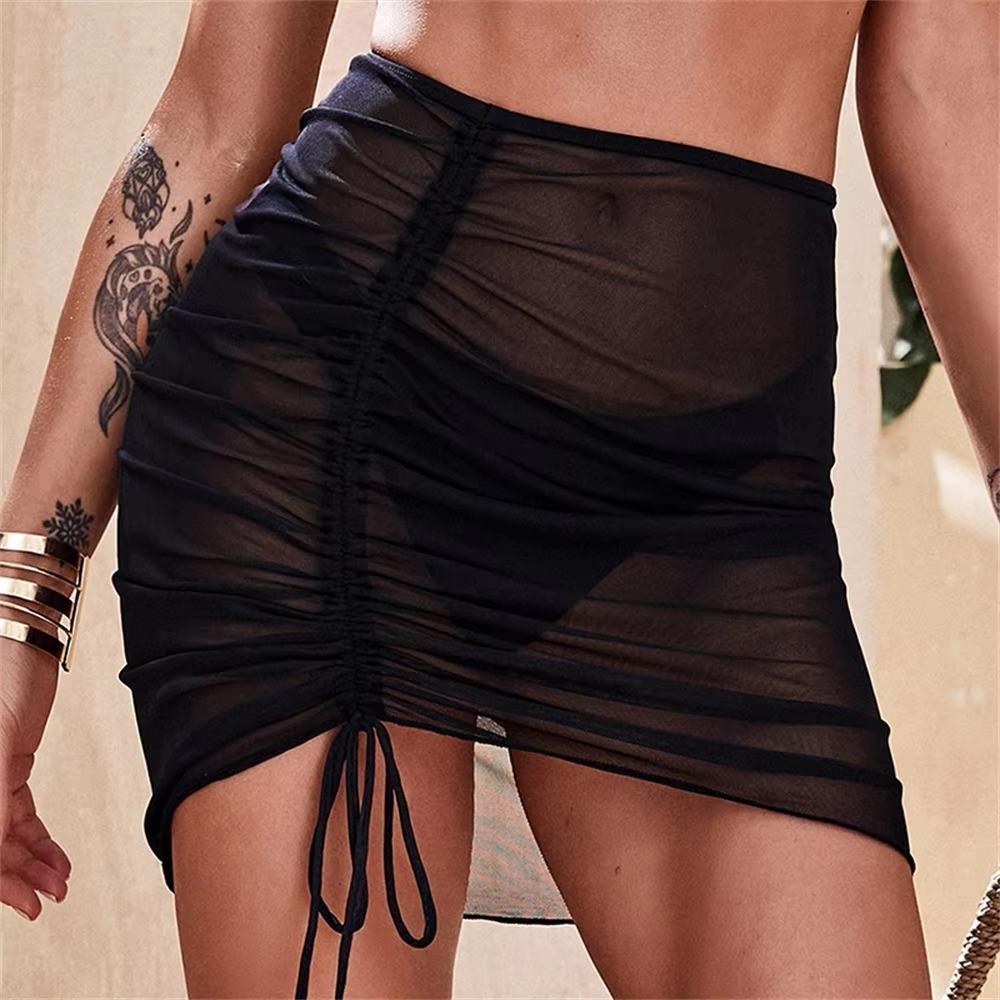 Translucent Gauze Skirt Solid Hip Skirt New Beachwear Seaside