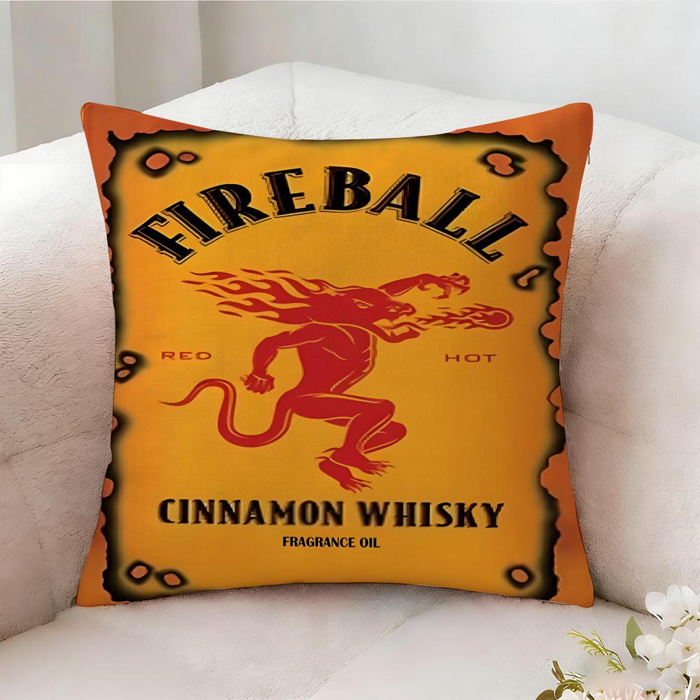 Наволочка Fireball Cinnamon Whisky, Двусторонняя печать, Подушка для дивана, Подушка для изголовья кровати