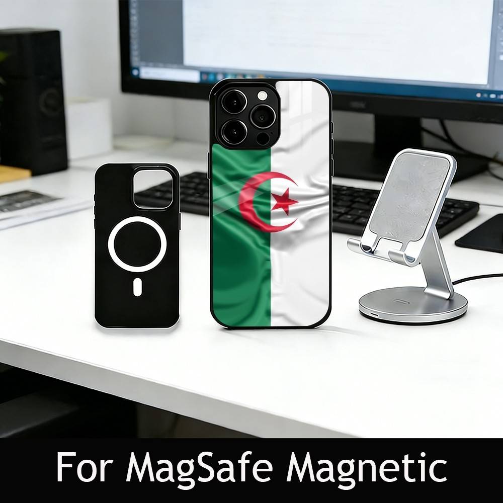 A-Algeria F-Flag Phone Case For iPhone17,16,15,14,13,12,11 Plus,Pro Magnetic with Magsafe Wireless Charging