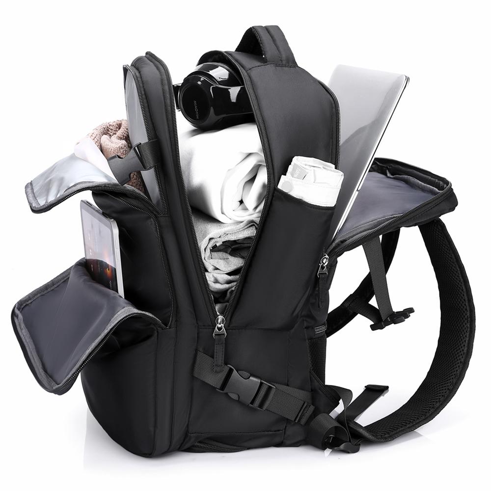 Дорожный рюкзак большой вместимости, Унисекс, Повседневный рюкзак с функцией зарядки USB, Ткань Оксфорд, Отдельное отделение для обуви