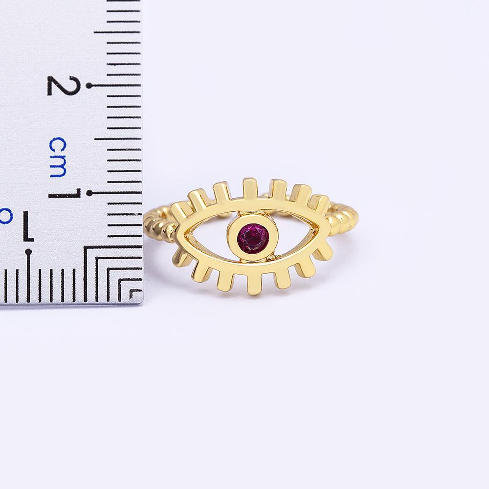 Fashion Bohemian Lucky Turkish Evil Eye Rhinestone Open Rings For Women Vintage Boho Adjustable Ring Copper Zircon Party Jewelry