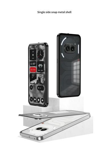 Универсальный магнитный металлический противоударный чехол для Nothing Phone 2/2A/2A Plus с кнопкой-защелкой.
