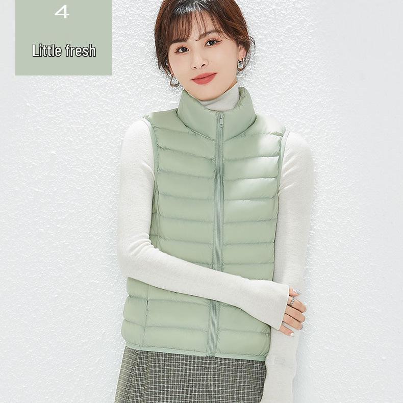 Женский легкий жилет Youjia с 90% пуха белой утки - Без рукавов, теплый и стильный для осени и зимы