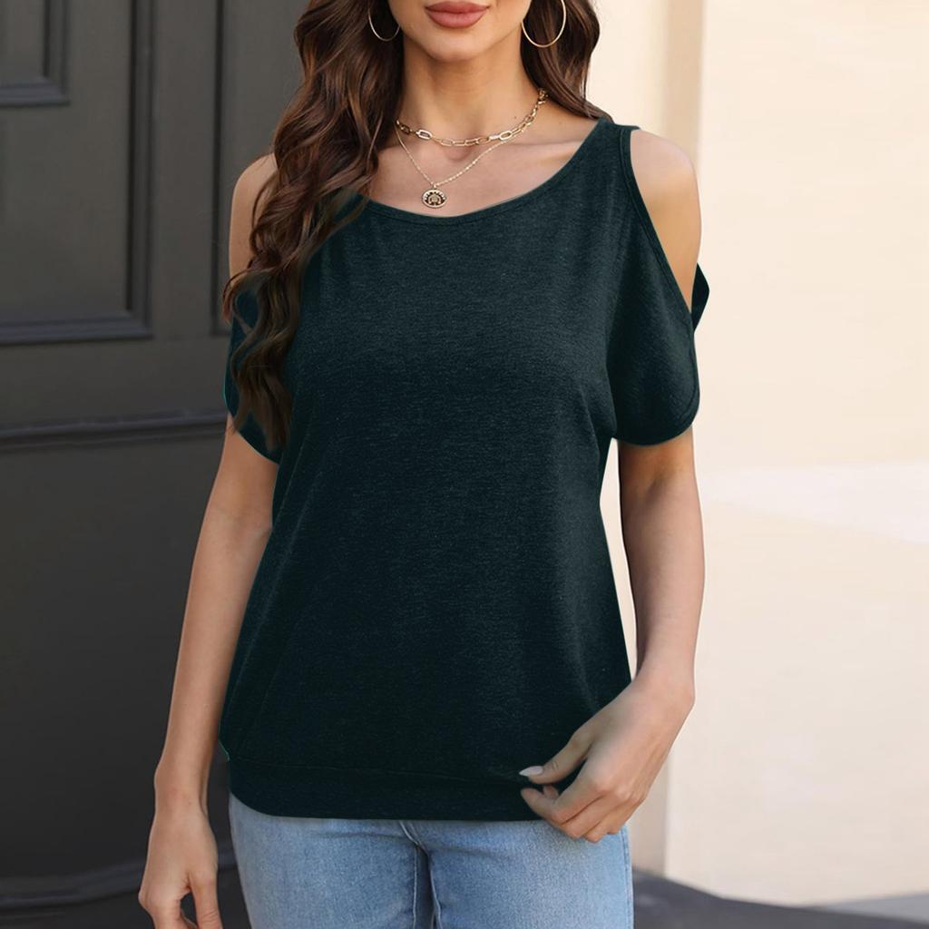 Женская мода, однотонный свободный повседневный топ без бретелек с круглым вырезом