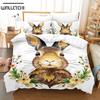 Комплект постельного белья с изображением кролика, напечатанный на 3D-принтере, пододеяльник с наволочкой, двуспальная кровать, односпальная кровать размера «king-size»