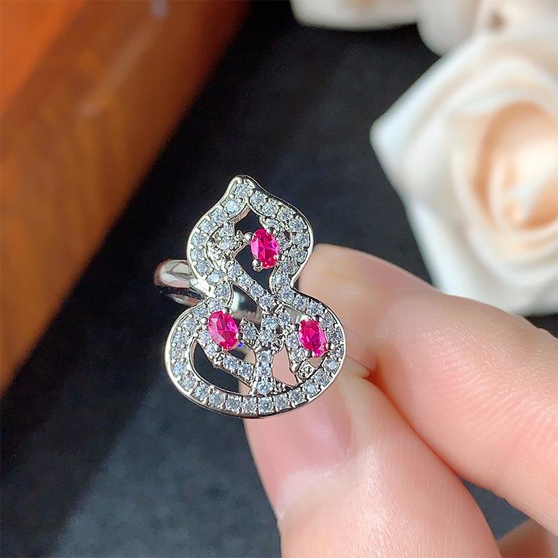 Комплект ювелирных изделий Ключица Цепочка Тыква Серьги-иглы из серебра 925 пробы Кольцо Высокий Темперамент Винтаж Женский