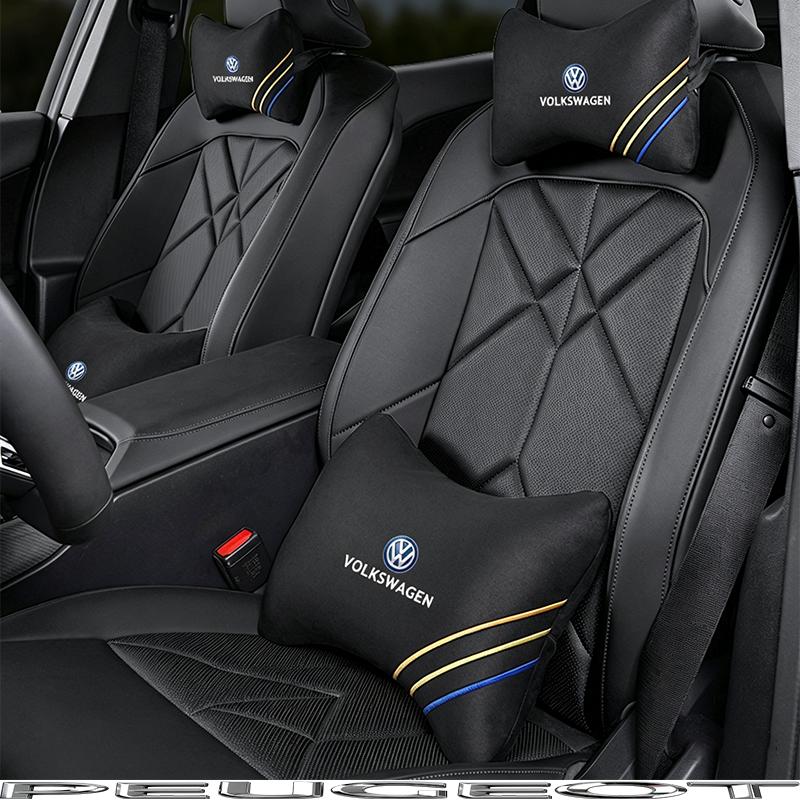 For Volkswagen eA3 Car Headrest Cover Auto Seat Cover Head Neck Rest Pillow For VW GTI Polo Golf MK6MK7 Passat Atlas Jetta Tiguan Arteon CC Hub Cap
