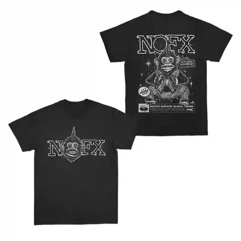 Summer Cotton Nofx Rock Band Print Tshirt Loose Y2k Unisex High Quality Fashion Short Sleeve Tops Retro Tshirts Casual Tee