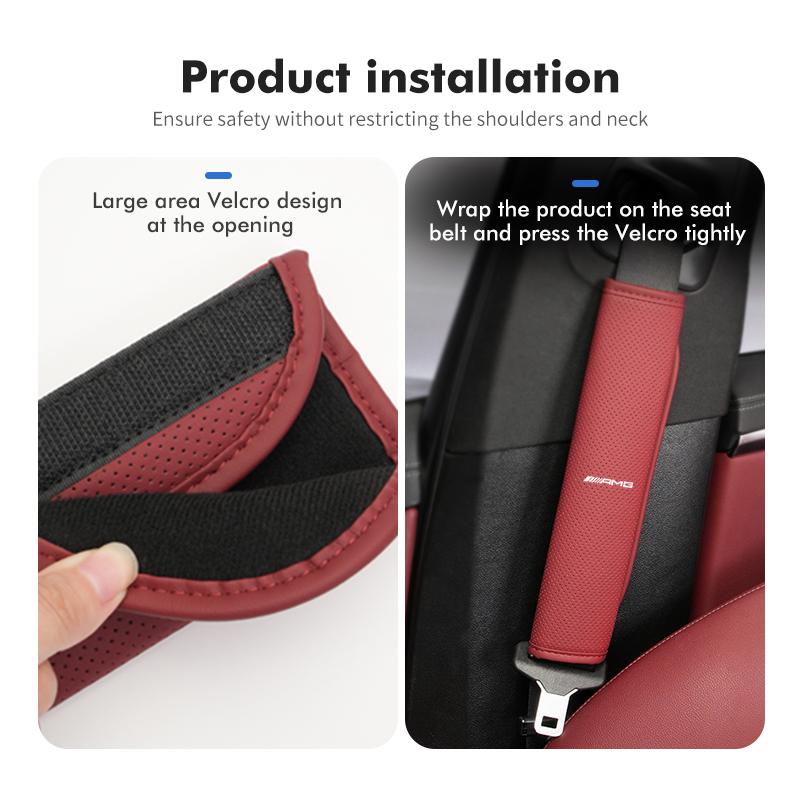 Car Perforated Seat Safety Belt Shoulder Strap Protection Pad For Mercedes Benz AMG A B C E S G Class W201 W210 W108 W205 W203 QB7