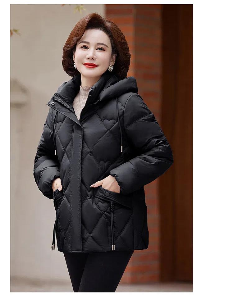Женская осенне-зимняя куртка однотонная с капюшоном свободная короткая утолщенная ветрозащитная куртка для мам
