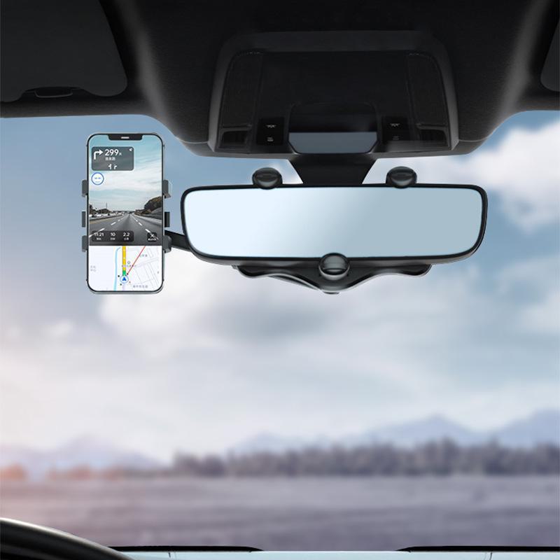 Многофункциональный вращающийся держатель для телефона на зеркало заднего вида автомобиля
