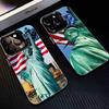 Чехол для телефона Statue-of-Liberty-New-York Для iPhone17,16,15,14,13,12,11 Plus,Pro Max Черный Матовый Ударопрочный Чехол