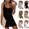 2024 Women's Knitted Hollow Swimsuit Cover-Up: European & American Style Sunscreen Sleeveless Beach Skirt