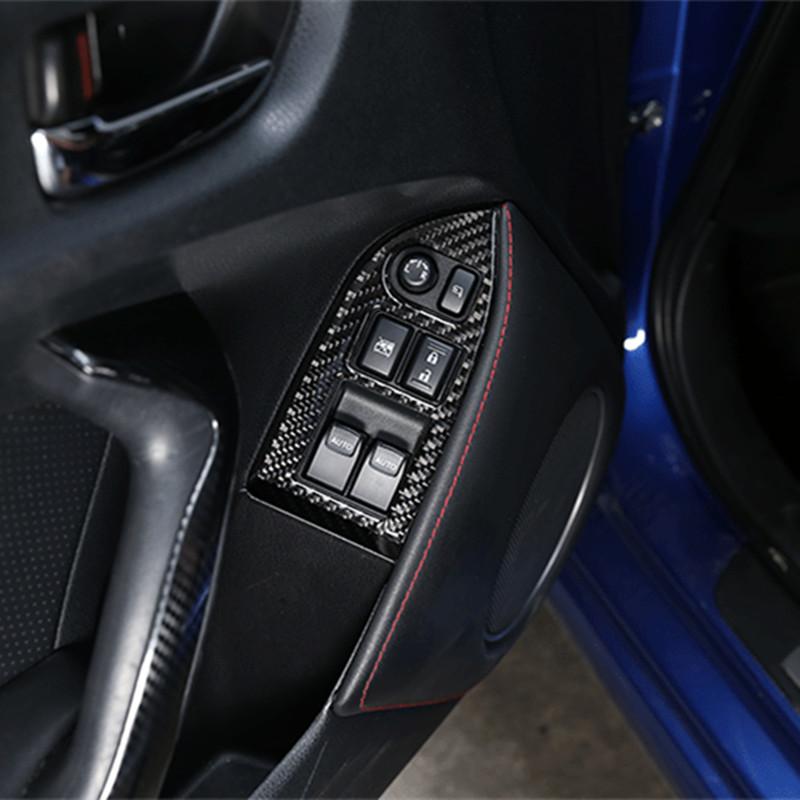 Мягкое углеродное волокно в стиле автомобиля, дверное стекло, переключатель, рамка, наклейка для Subaru BRZ/Toyota 86 2012-Авто интерьер