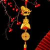 2pcs Year of The Horse Wall Hanging Car Ornament Chinese Year Red Gold Pendant Lucky Decoration Housewarming Gifts