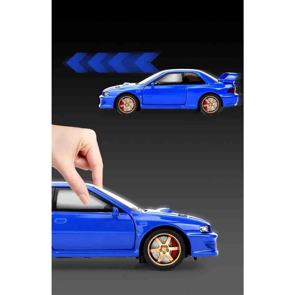 1/32 Subaru Impreza WRX STI Alloy Sports Car Model Diecasts Metal Racing Car Vehicles Model Sound Light Simulation Kids Toy Gift