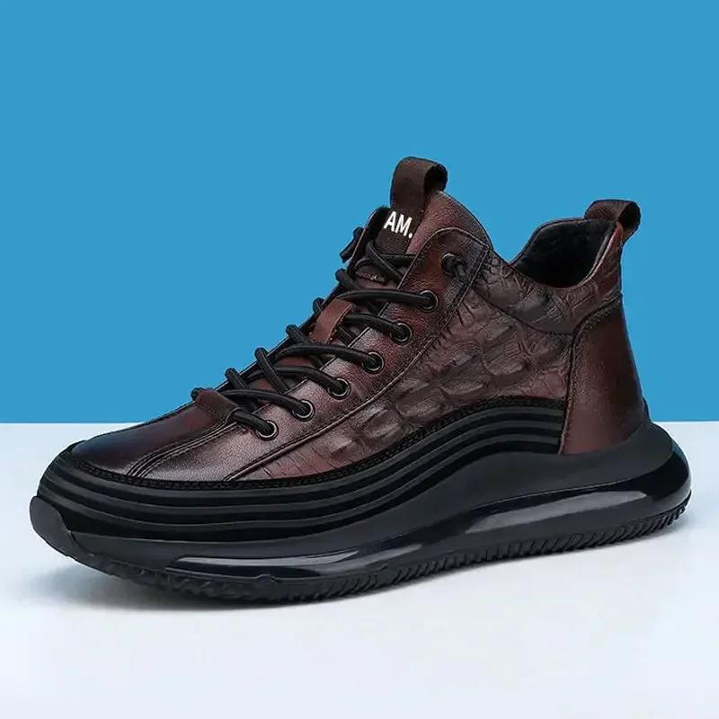 Модная мужская спортивная обувь Tenis, осенняя, новая, брендовая, мужская, кожаная, на платформе, папины, трендовые, повседневные, кроссовки, мужская, теннисная обувь, zapatillas De Hombr