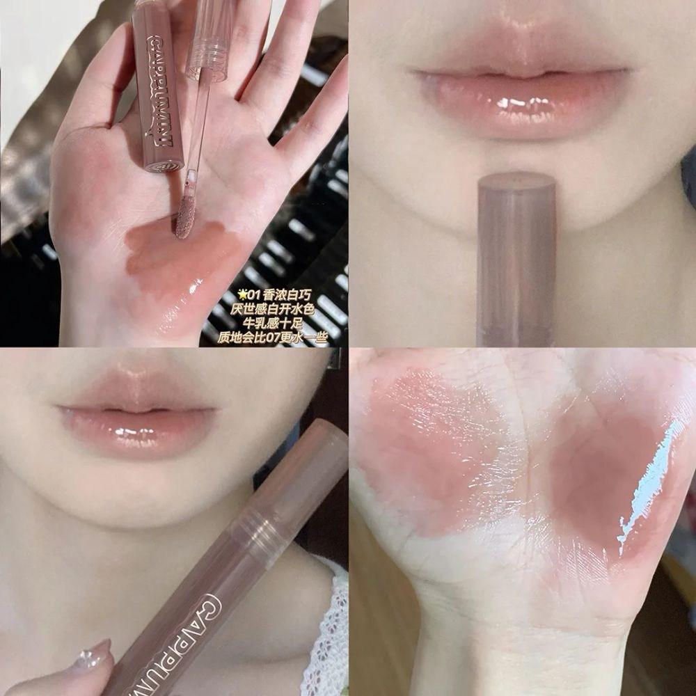 Lip Palette Black Tea Brown Lip Gloss Mirror Clear Glass Glaze Lava Chocolate Liquid Lipstick Nonstick Makeup Tint Cosmetics, 01, 1 Piece, 01 01