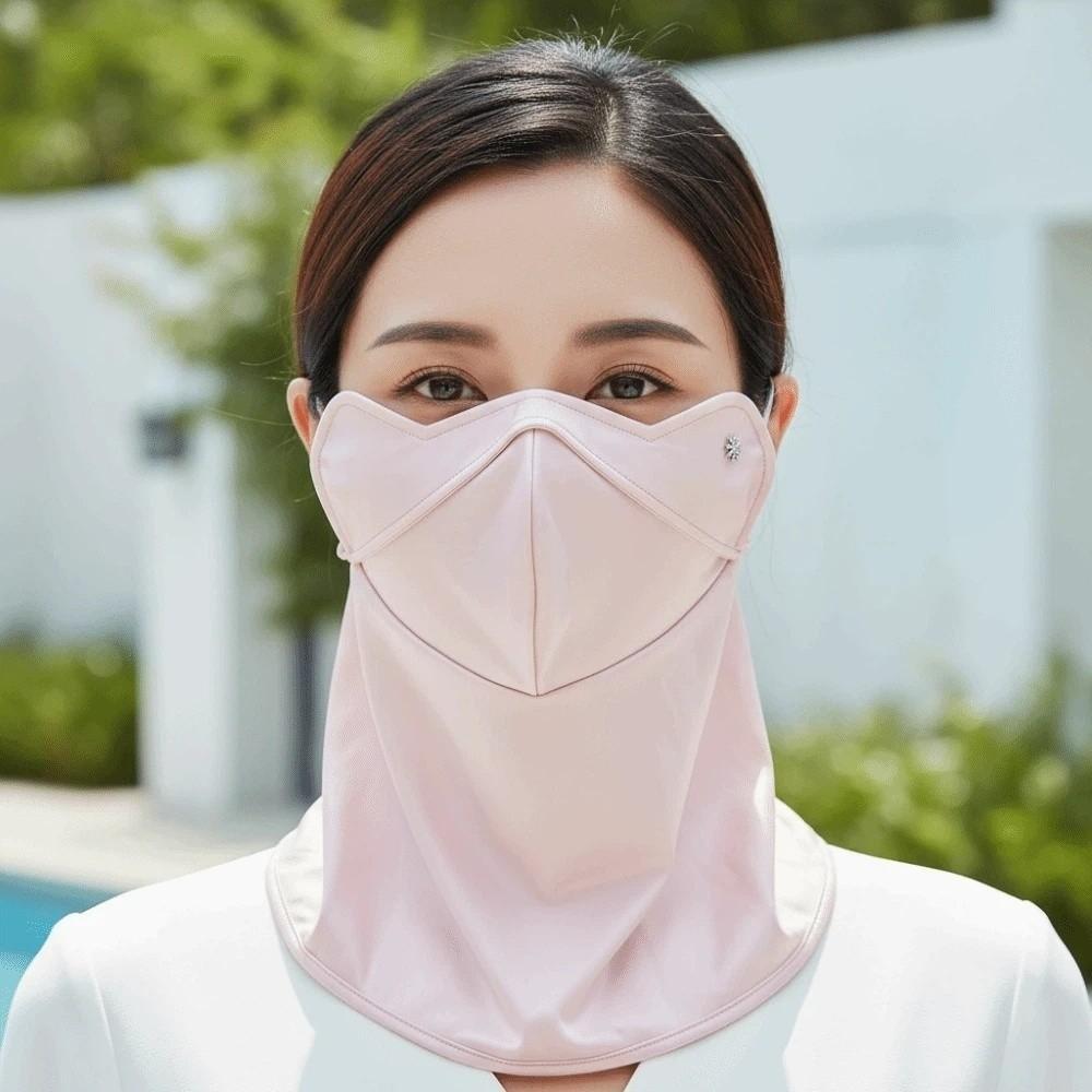 Elastic Neck Sunscreen Mask Smooth Breathable Sunshade Mask Daily Face Sun Protection Travel