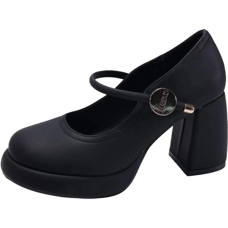 Модные темпераментные белые туфли на толстом каблуке с высокой платформой женские туфли 2025 года новые весенне-осенние юбки французские туфли Мэри Джейн