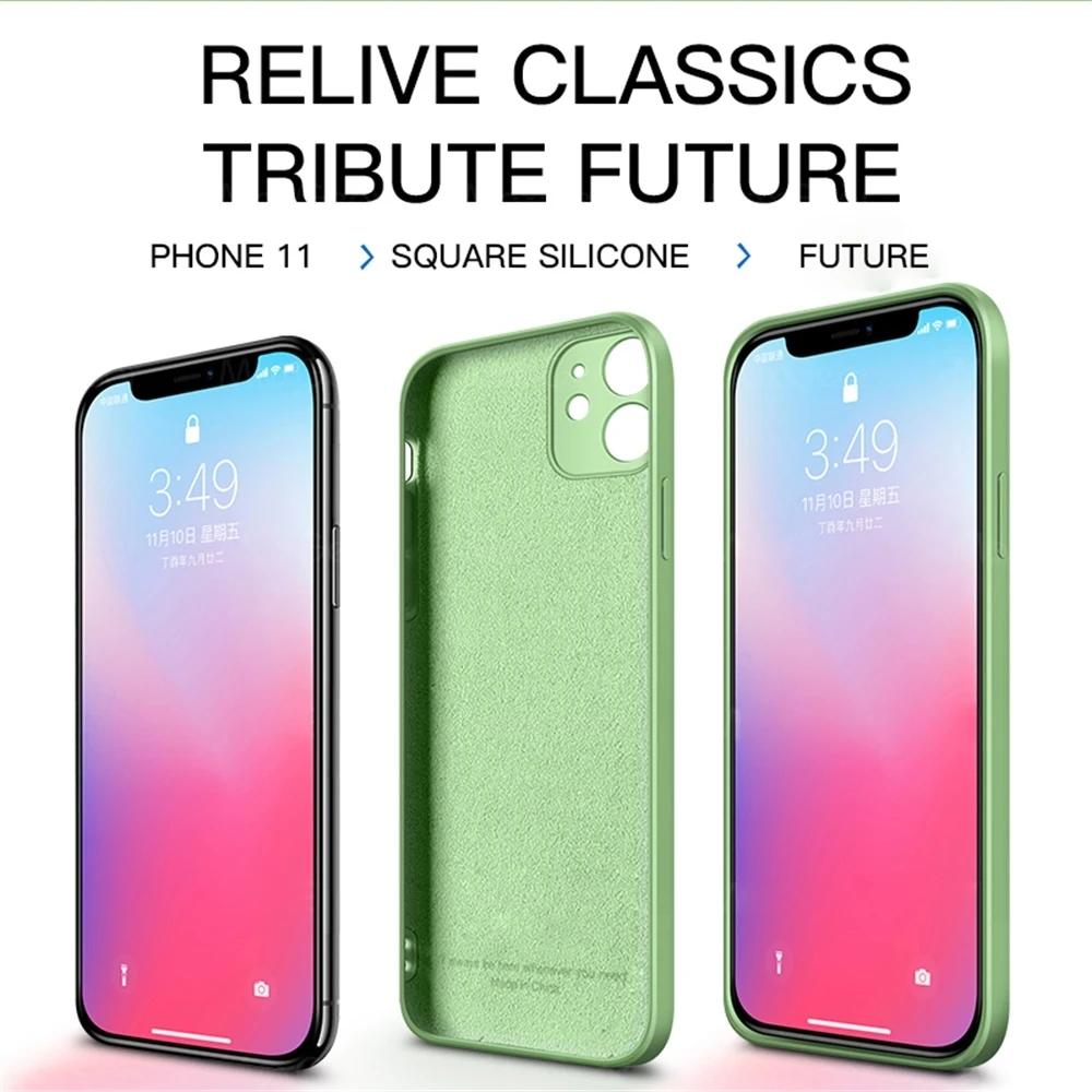 Fashion Square Liquid Silicone Cases With Inset Cloth for iPhone 11 12 13 14 15 16 Pro Max Plus Mini Covers iPhone X XR XS MAX 7 8 6 6s