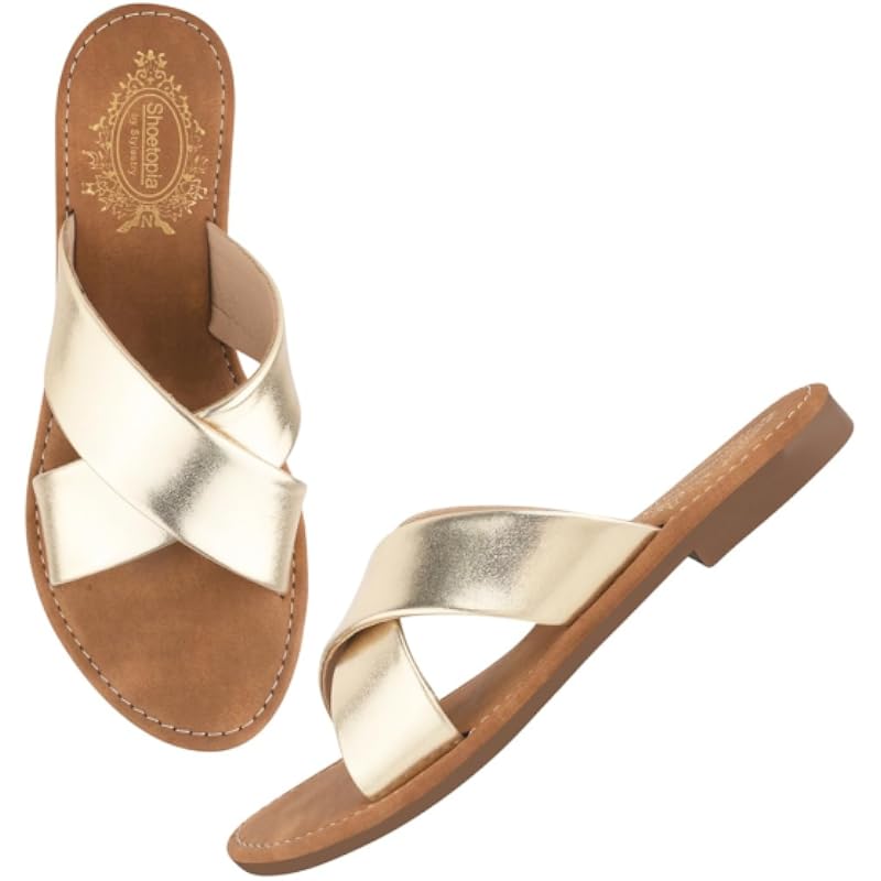 Shoetopia Женская модель-736 Шлепанцы-4 Детские UK (Квартира-736-Золотой)-EU37