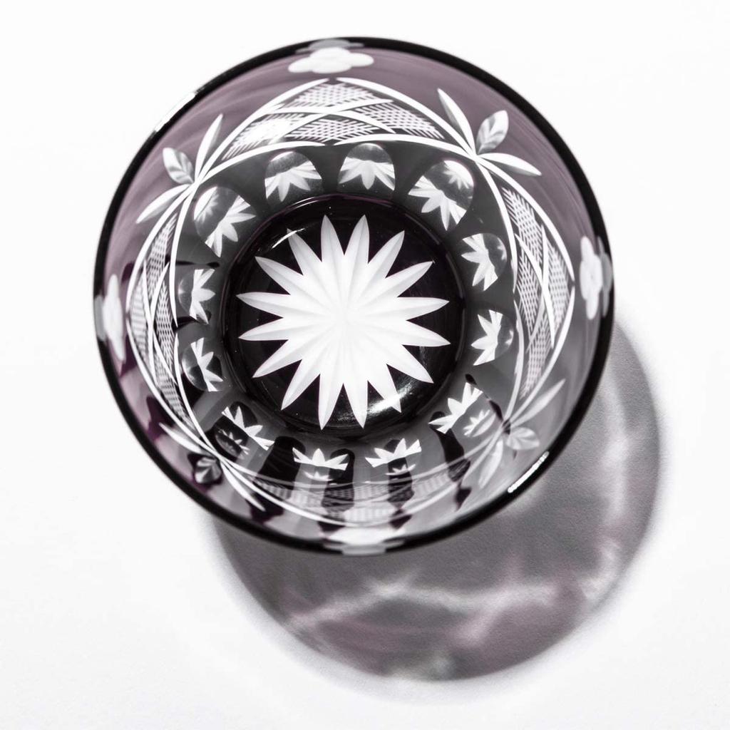 Кобо Эдо Кирико Ёцуба Генроку Crest Tenkai Старый стеклянный деревянный ящик, сделанный в Японии [Официальный представитель Таймуро] (Эдо Пурпурный) ТБ90625-4М