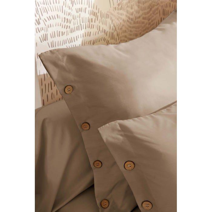Taie en percale de coton 50x70 cm Perrine beige ficelle
