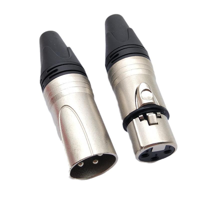 Никелированный медный штыревой XLR-разъем, 3-контактная головка сабвуфера, папа и мама