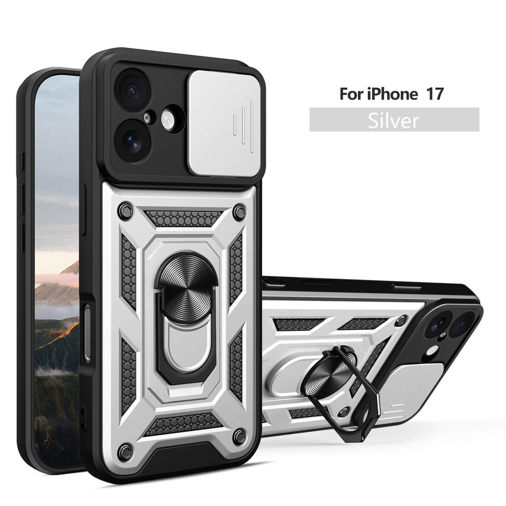 Противоударный бронированный чехол для iPhone 17 17 pro ProMax 17 Air с держателем для автомобиля Чехол для телефона для iPhone17 5G Защита объектива камеры Fundas