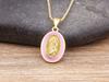 Nidin Enamel Christian Virgin Mary Pendant Necklace 7 Colors Gold Plated  Handmade Choker Jewelry Accessories Gift Wholesale