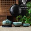 1 Set, Handmade Kung Fu Ceramic Teapot and Tea Cup Set for Travel, Office, Living Room, Camping - Portable and Creative Gift