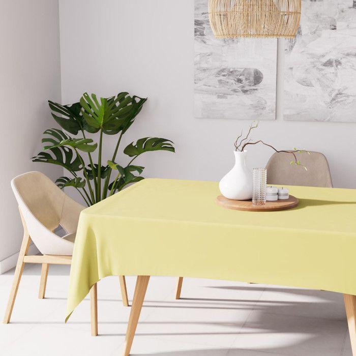 ALIX Lime Green Rectangular Stain-resistant Tablecloth 140x300 Cm, by Soleil d'Ocre