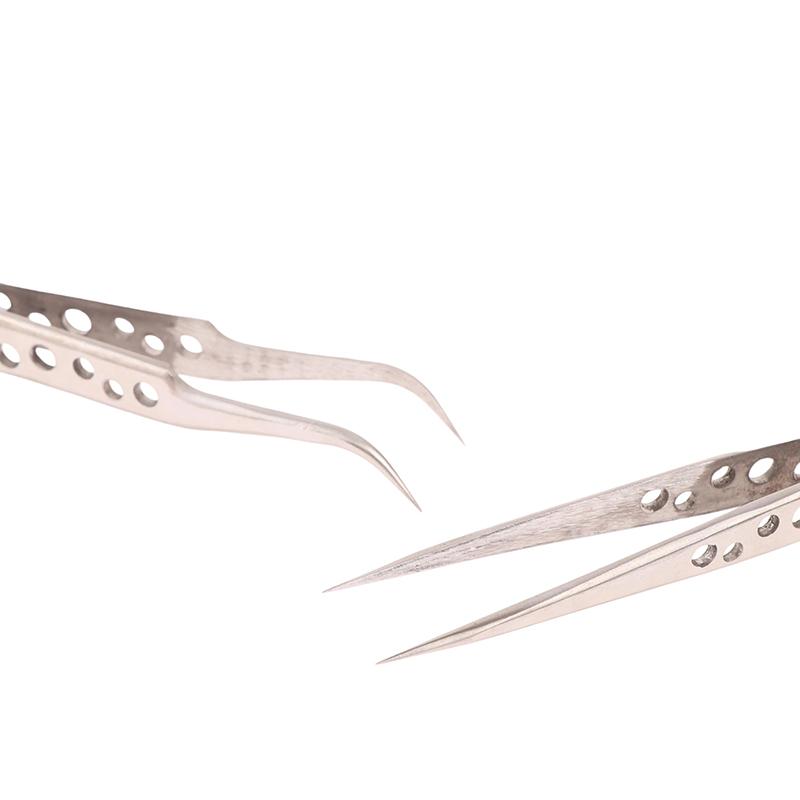 2 шт. Промышленные пинцеты Электроника Антистатические Изогнутые Прямые наконечники Прецизионные Нержавеющие Наборы ручных инструментов для DIY Пинцеты Ремонт телефона