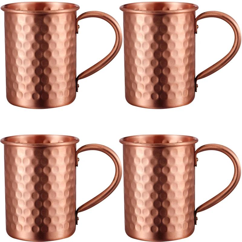 400 мл Медная кружка для Moscow Mule из нержавеющей стали, ручной работы, прочная, коктейльная чашка для домашнего бара, посуда, подарок