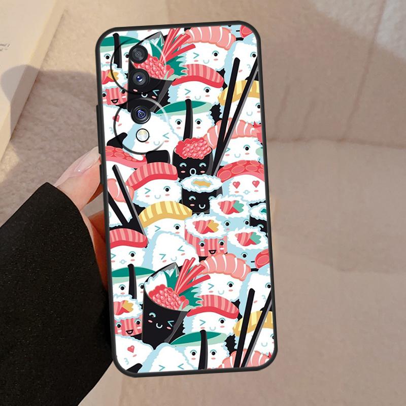 Kawaii Sushi Crowd Case For Honor X9a X9b X8 X9 X7 X6 a 8X 9X Cover For Honor Magic 5 4 Lite Pro 50 70 90 Lite
