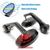 Black Universal Motorcycle Rearview Mirrors 7/8" Bar End For Cafe Racer Bobber Cruiser (Black-Oval)