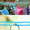 With Hooks Clothesline Blue Basking Rope Multifunctional Windproof Clothes Line Indoor Outdoor