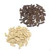 100 Pieces Handmade Label Wooden 2-holes Button Tags for Scrapbooking Craft 30mm Brown/ Beige