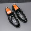 Luxury Good Men Crocodile Pattern Patent Leather Shoes Slip-on Business Leather Loafers Formal Dress Shoes Fashion Evening Shoes