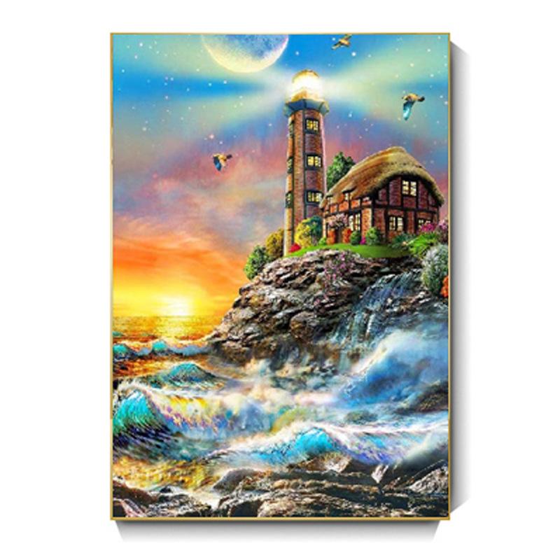 5D Diamond Painting Handmade Full Diamond Diy Landscape Sea View Diamond Embroidery Mosaic Home Decoration Christmas Gift