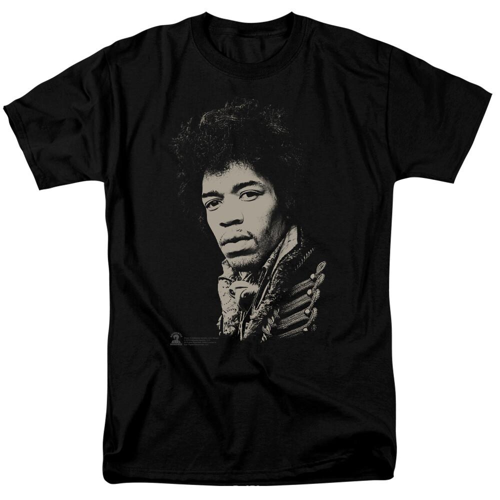 Джими Хендрикс Классическая футболка Jimi с лицензией Рок-н-ролл Музыкальная группа Футболка Черная