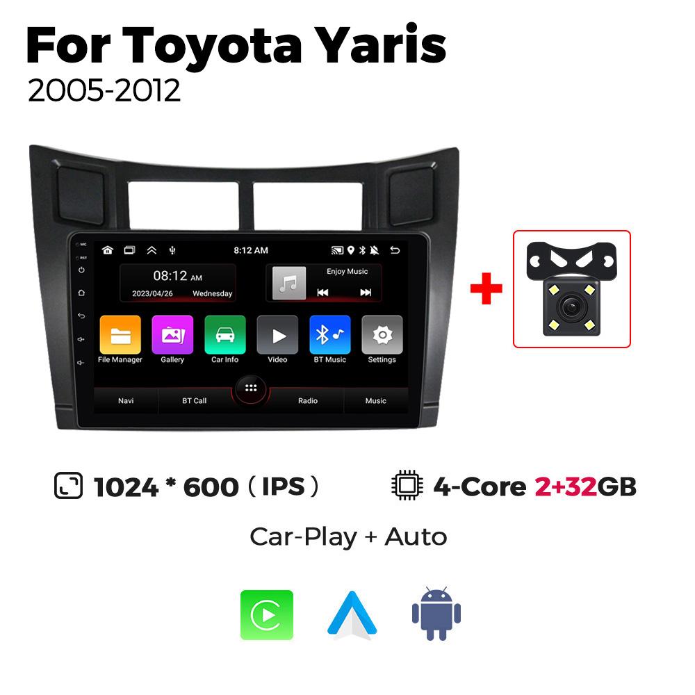 Android 13 автомобильный радиоприемник мультимедиа видеоплеер для Toyota Yaris 2005-2012 WIFI GPS навигация Carplay авто стерео 2Din головное устройство