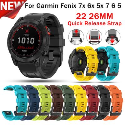 Ремешок для часов 22 мм 26 мм для умных часов Garmin Fenix ​​7X 7, силиконовый ремешок Fenix ​​6 6X Pro 5 5X Plus 3HR 935, быстросъемный ремешок Easyfit