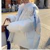 Winter  Loose Student Thicken Jacket with Hooded Fashionable Bat Sleeved White Parka Women