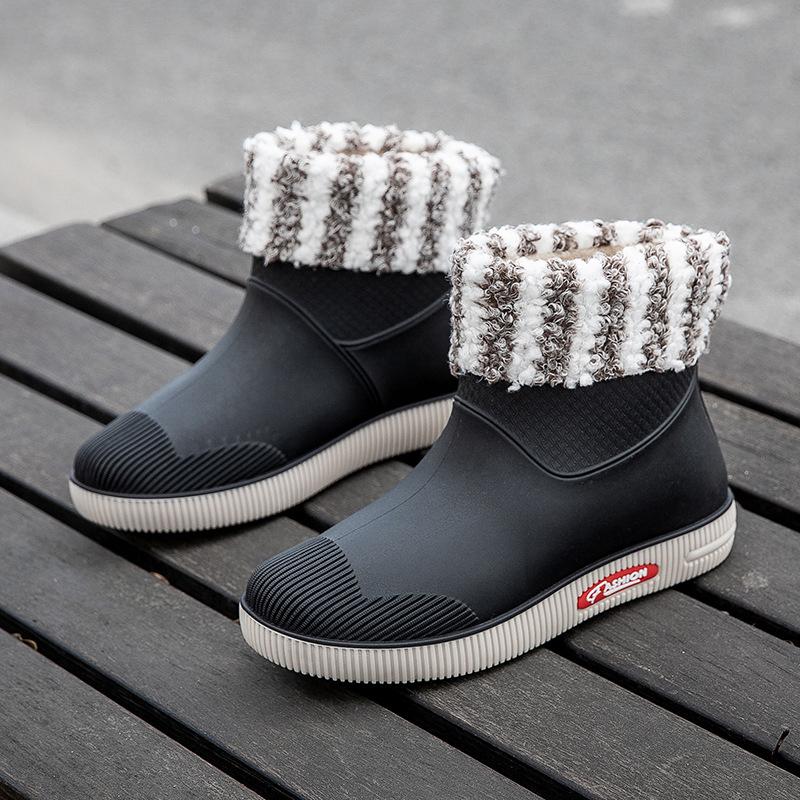 Женские резиновые сапоги нескользящие водонепроницаемые короткие водные туфли модные низкие резиновые сапоги женская одежда износостойкие универсальные короткие сапоги