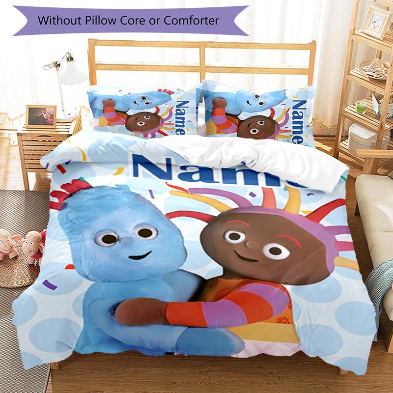3pcs In the Night Garden2 Cover Set - Personalized Name, HD Printed Bedding with 1 Cover and 2 Pillowcases - Perfect for Home Decor, Easy Care
