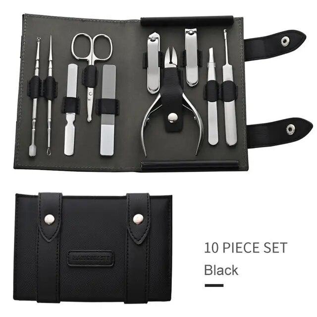 Роскошный маникюрный набор, хирургические ножницы, набор для стрижки ногтей из нержавеющей стали, полный функциональный пакет, педикюр для мужчин и женщин
