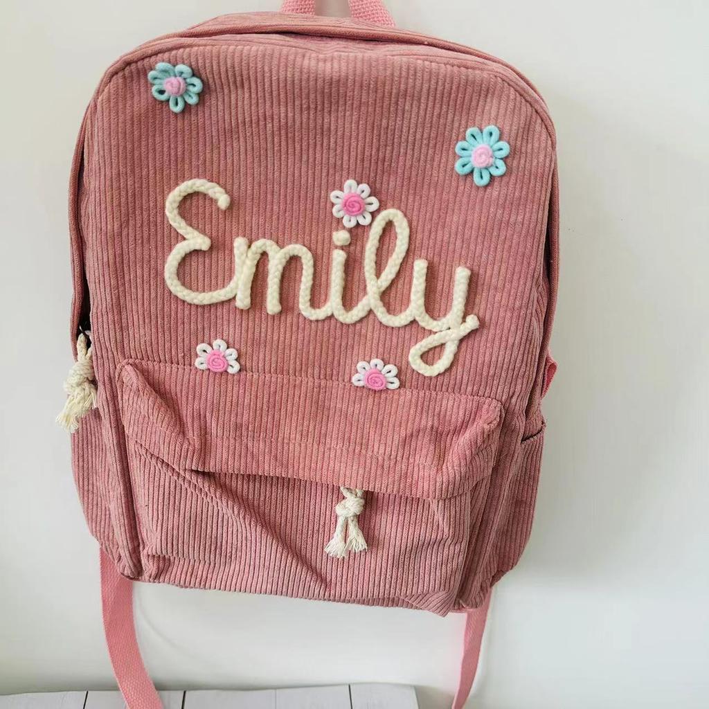 Personalized Kids Backpack, Embroidered Corduroy Backpack,Back to School, Kid name backpack,school bag college,toddler,with name